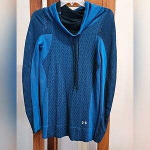 Underarmour Cowl Sweater Polyester Sea Blue Mens XS
